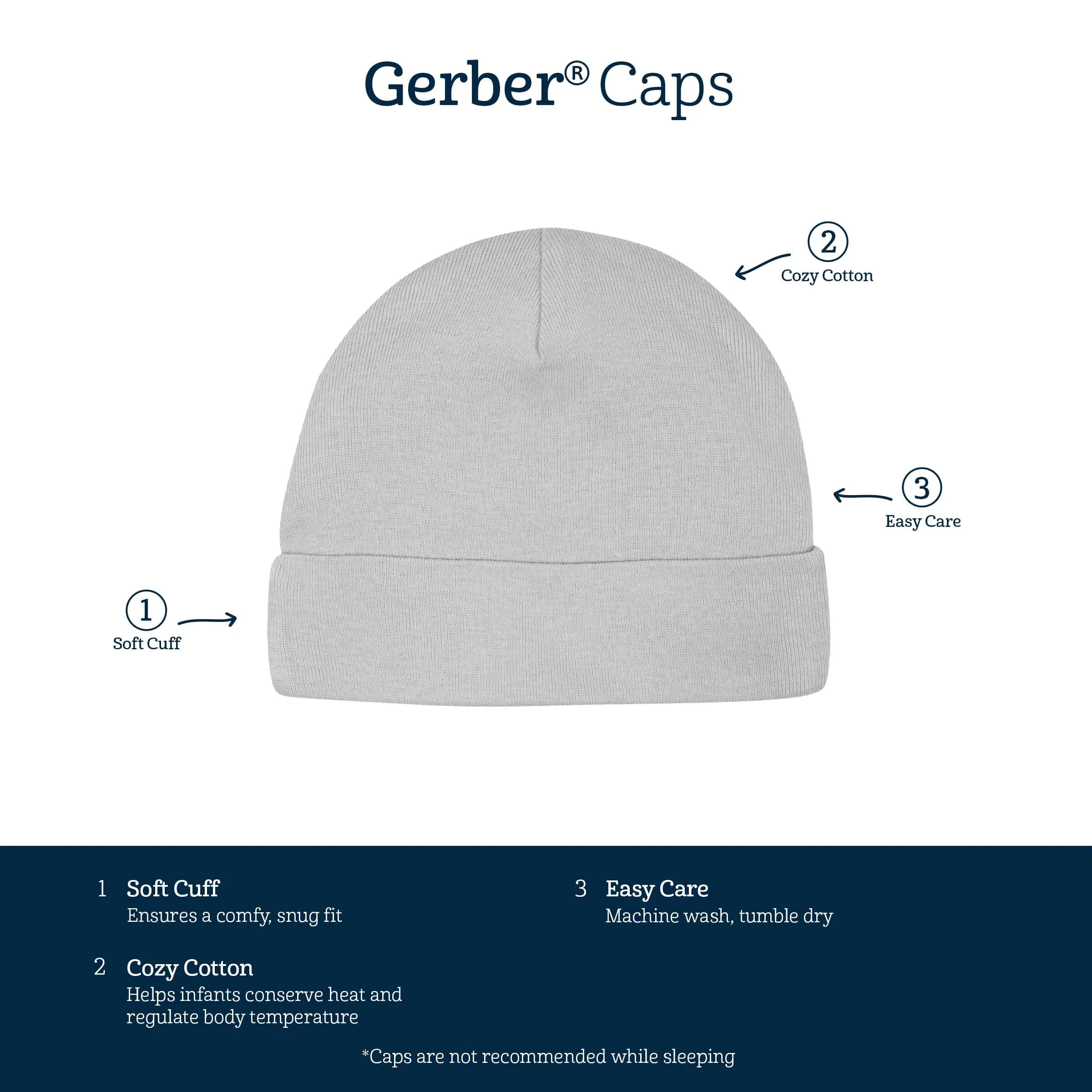 5-Pack Baby Girls Rainbow Caps