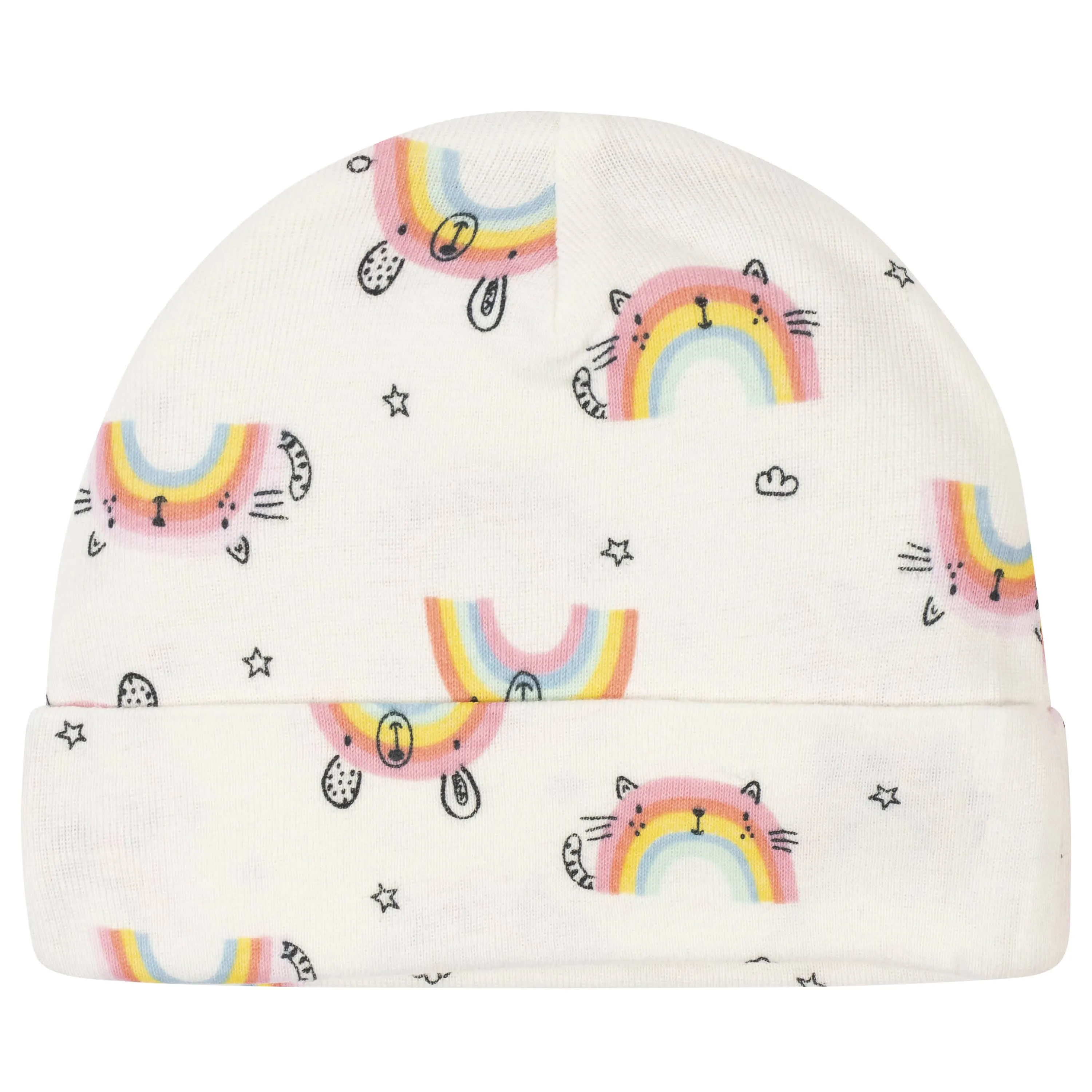 5-Pack Baby Girls Rainbow Caps