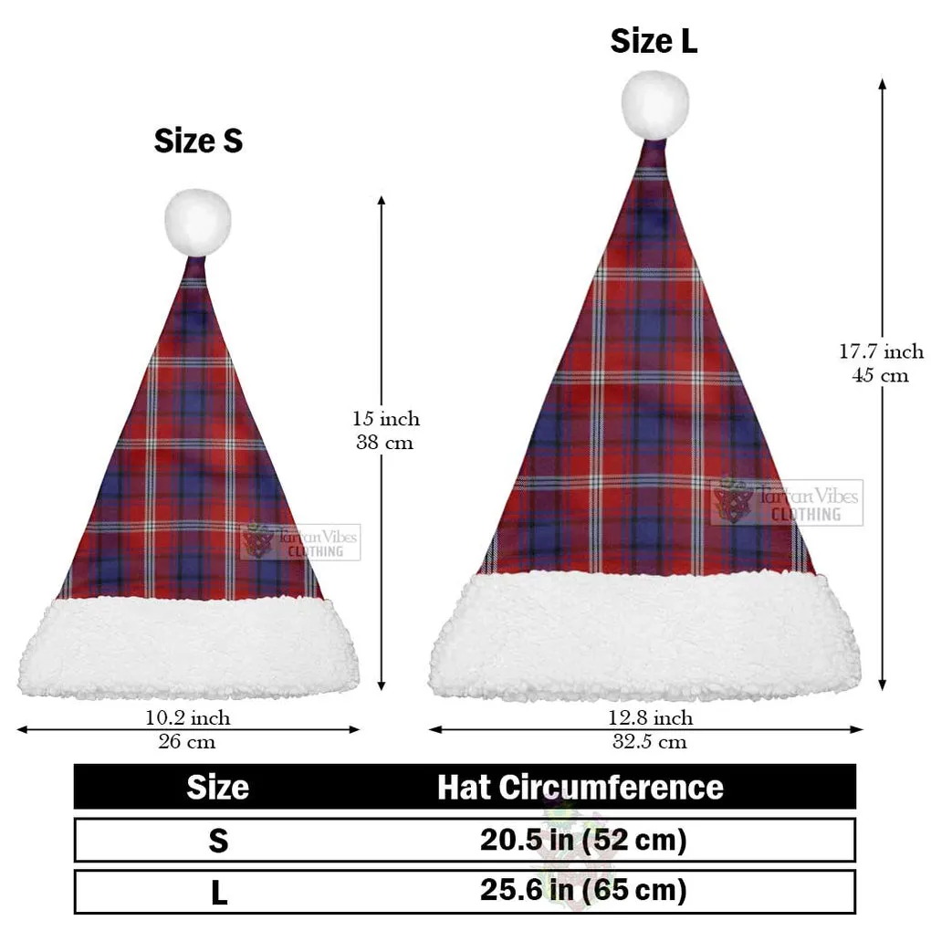 Festive Ainslie Tartan Pattern Santa Hats for Christmas Celebration