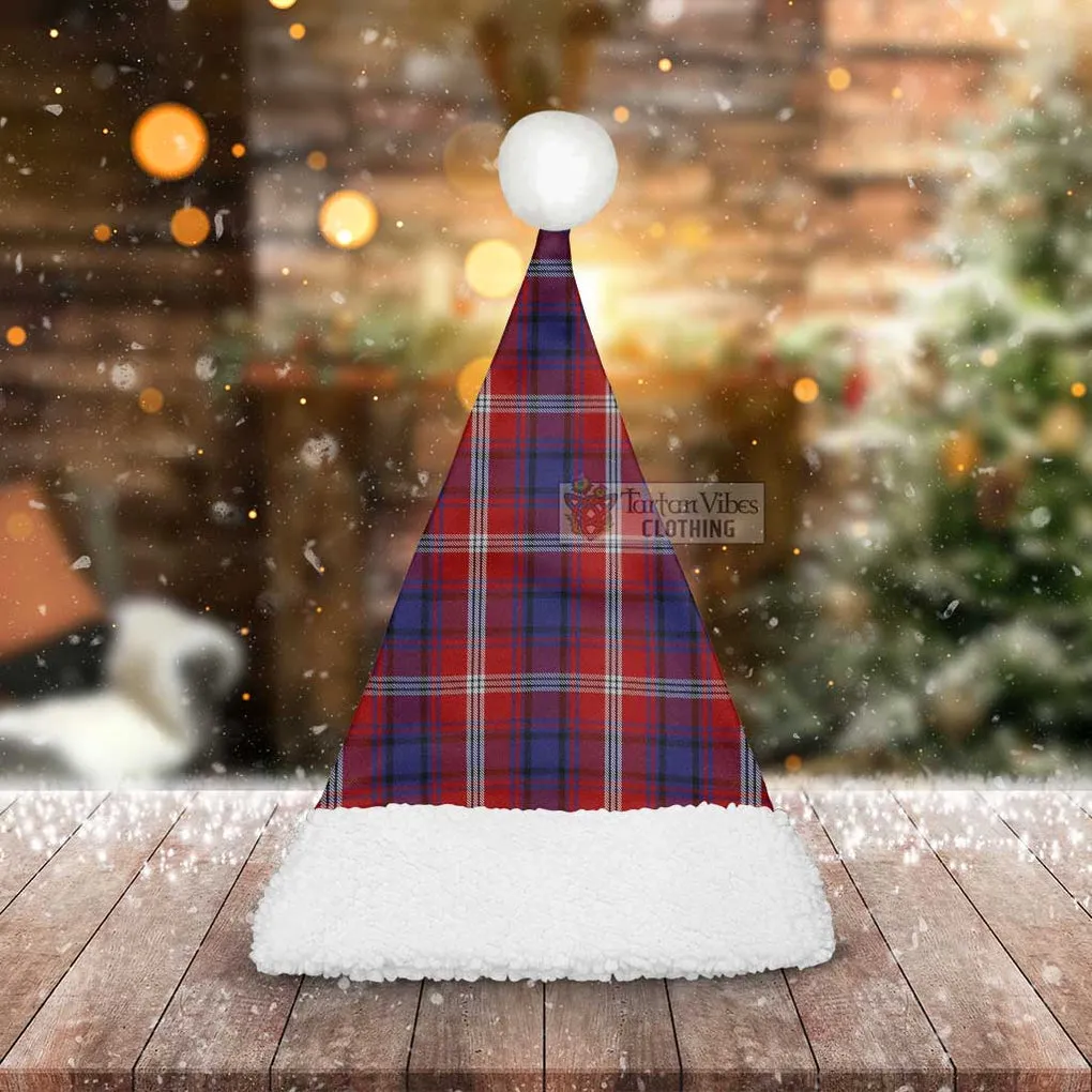 Festive Ainslie Tartan Pattern Santa Hats for Christmas Celebration