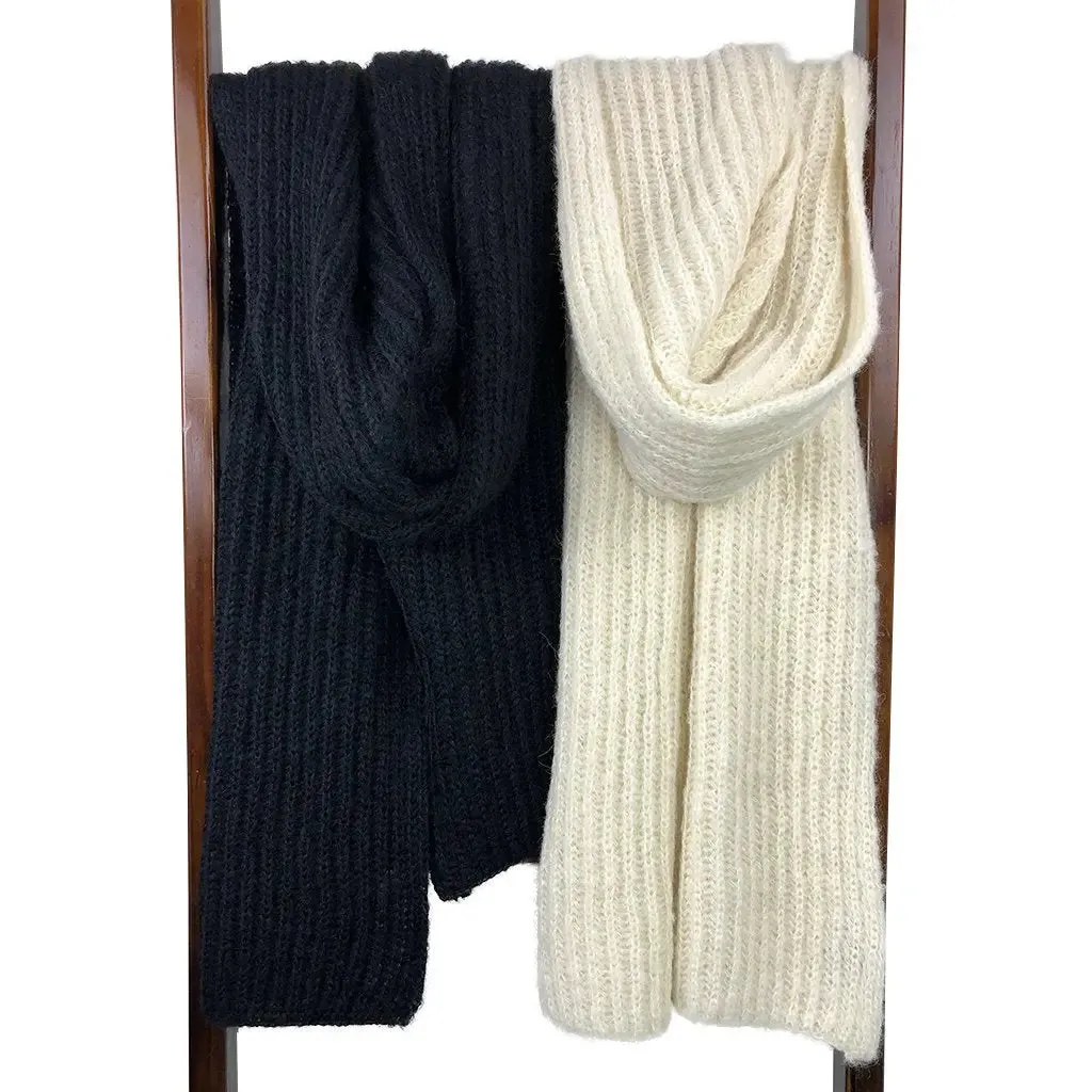 Alpaca Scarf | Chunky Black Knit