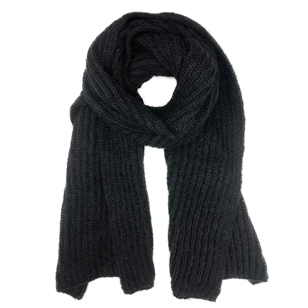 Alpaca Scarf | Chunky Black Knit