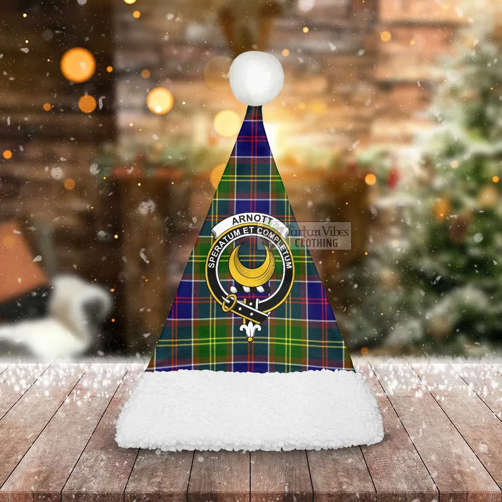 Arnott Tartan Christmas Santa Hats with Family Crest