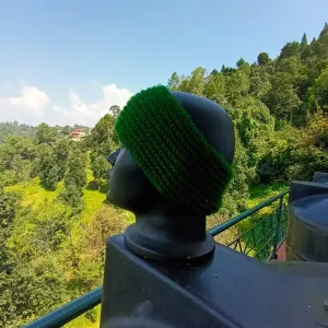 Bottle Green Head Bands | Hand Knitted | Winter Wear | Unisex