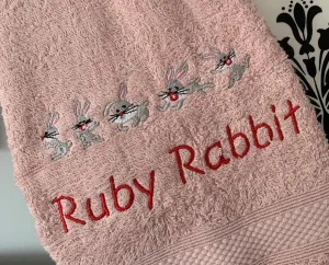 Bunny Rabbit Canvas Trug - Toy Storage Tub - Personalised