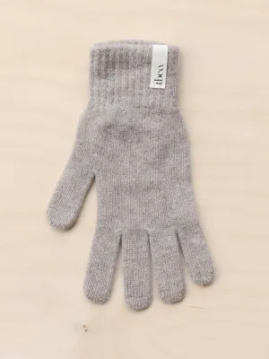 Cashmere and merino gloves in oatmeal melange