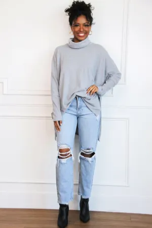 Cozy Chic Soft Oversized Sweater: Heather Gray
