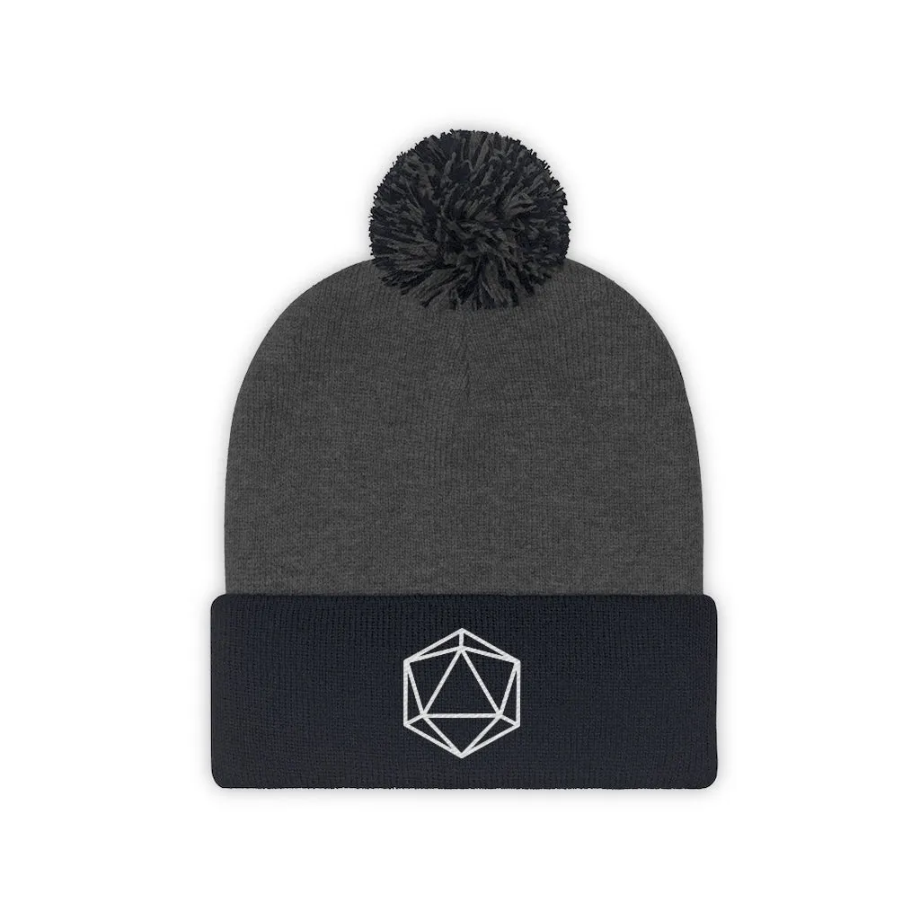 D20 DND Pom Pom Beanie