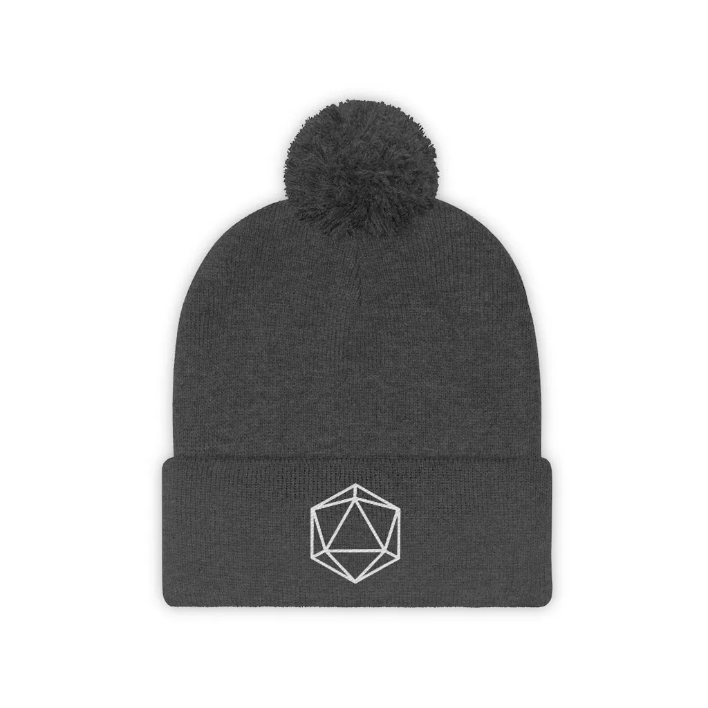 D20 DND Pom Pom Beanie