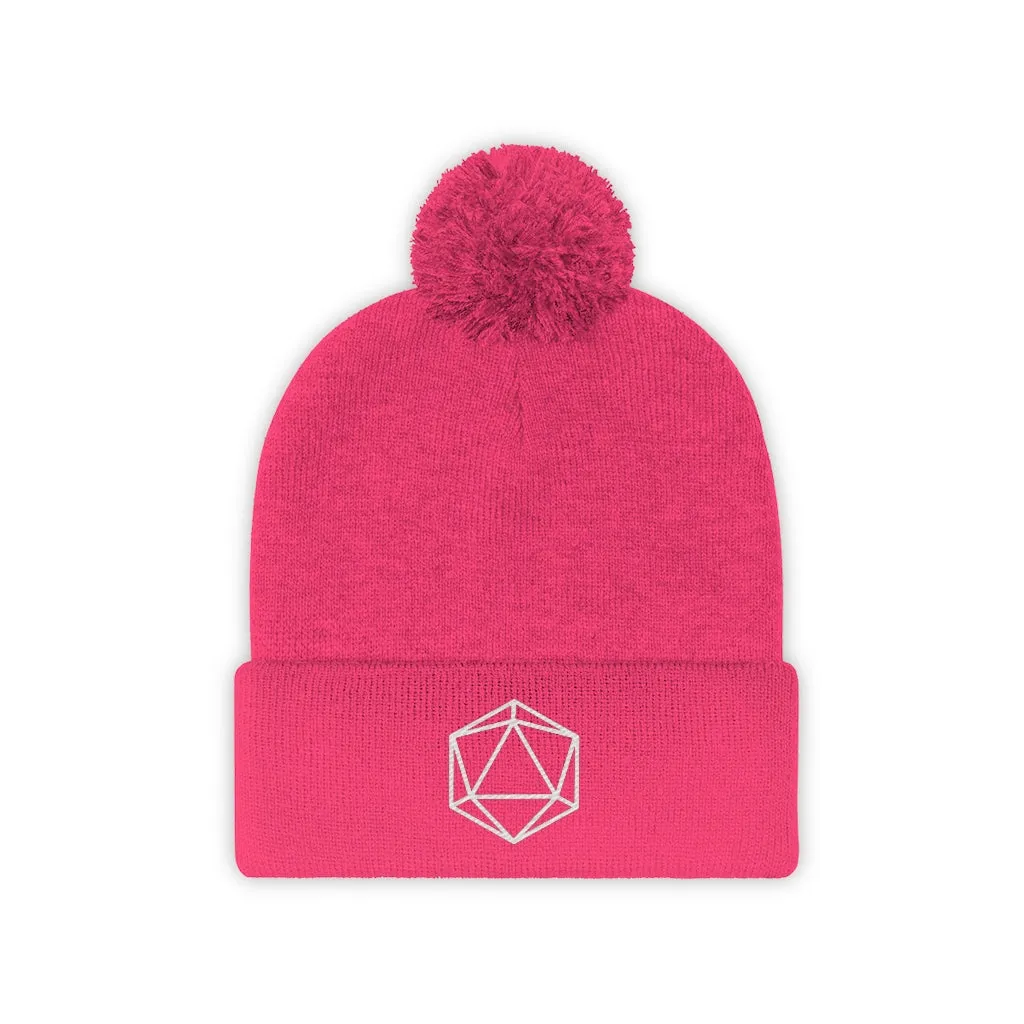 D20 DND Pom Pom Beanie