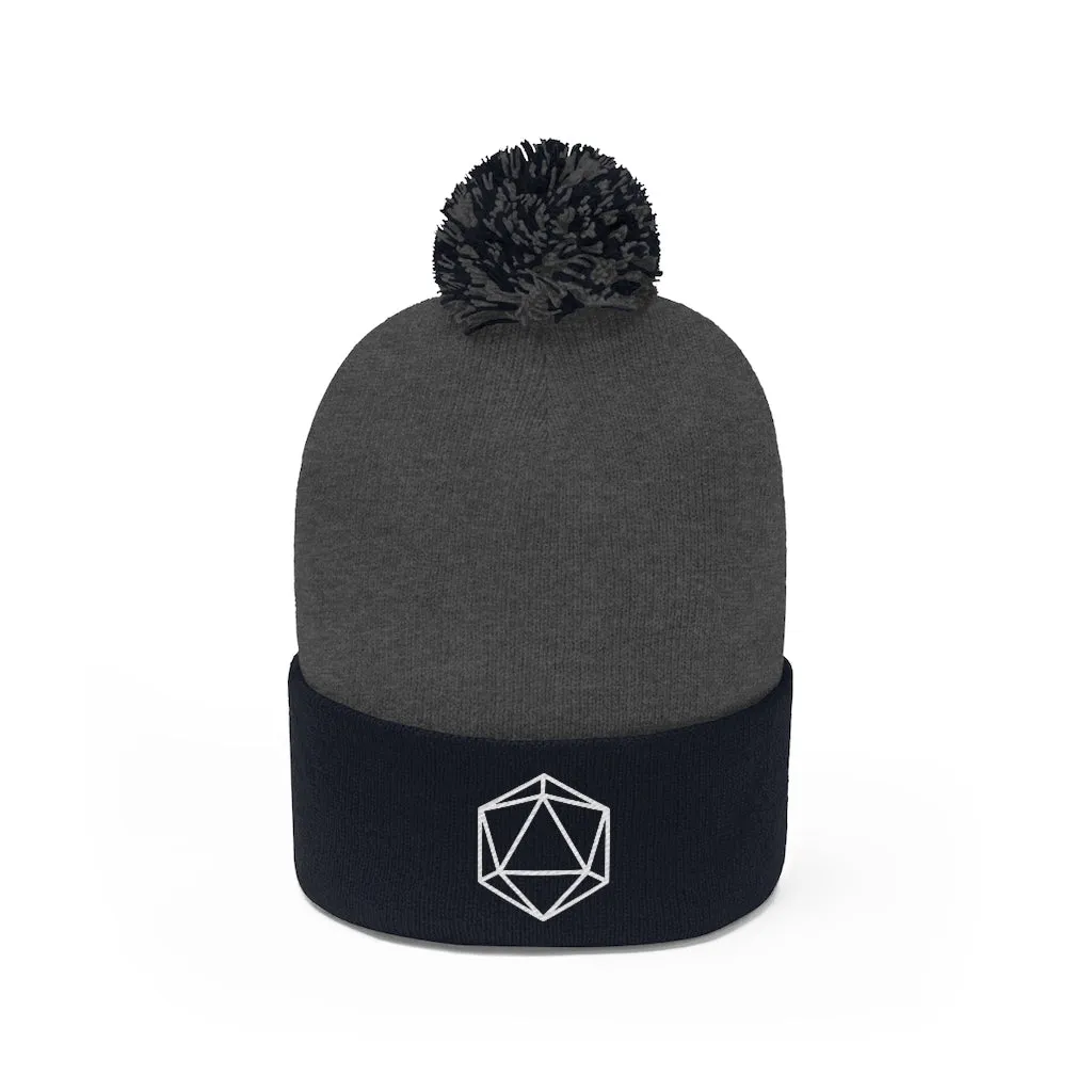D20 DND Pom Pom Beanie