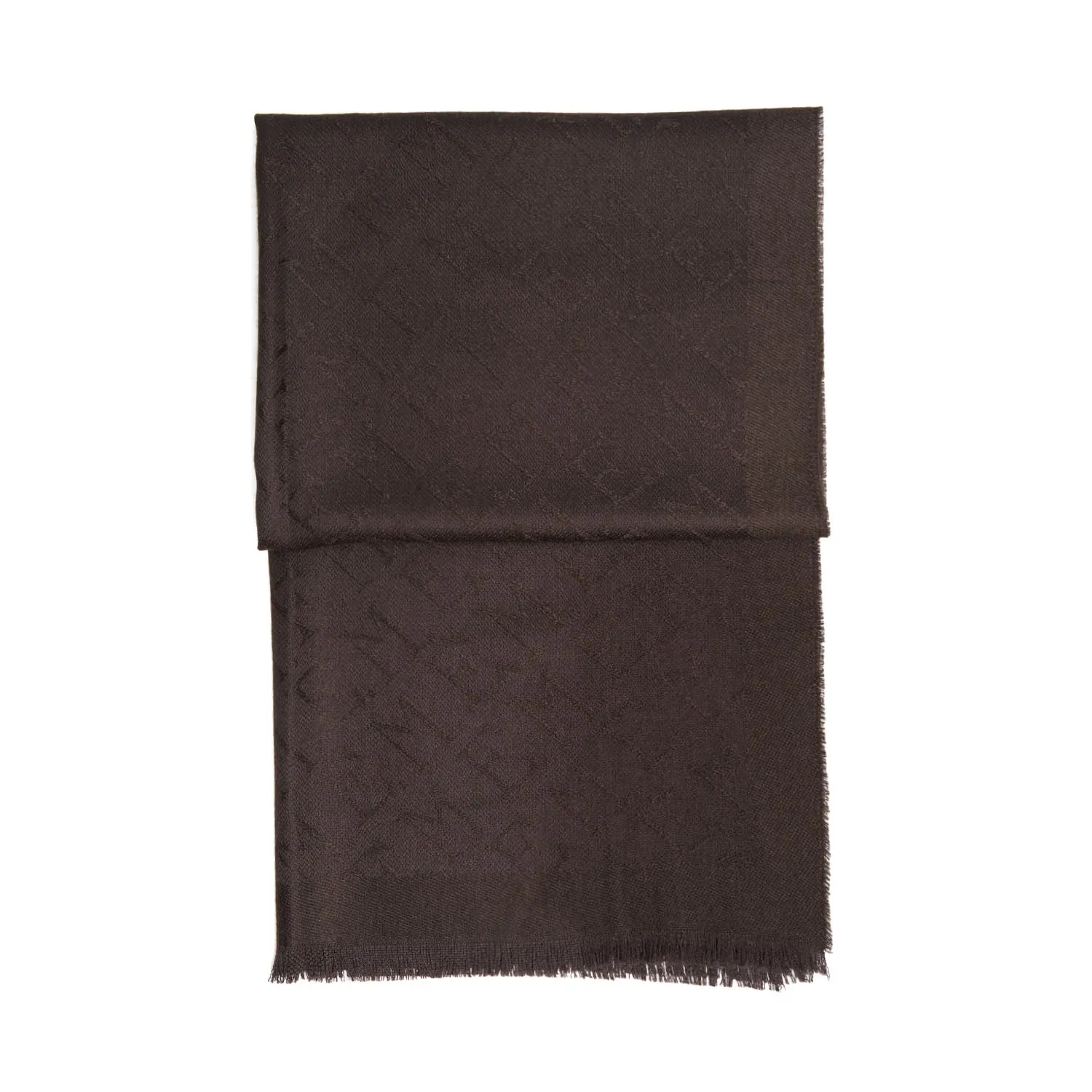 DARK BROWN EM LOGO SCARF