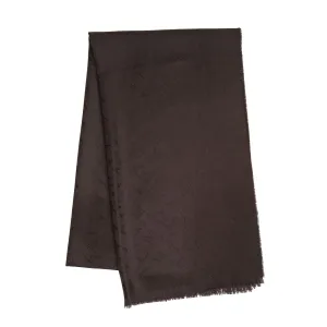 DARK BROWN EM LOGO SCARF