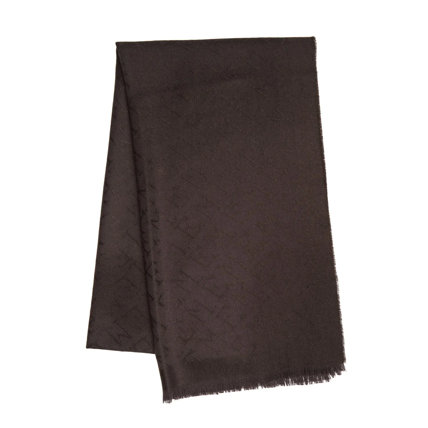 DARK BROWN EM LOGO SCARF