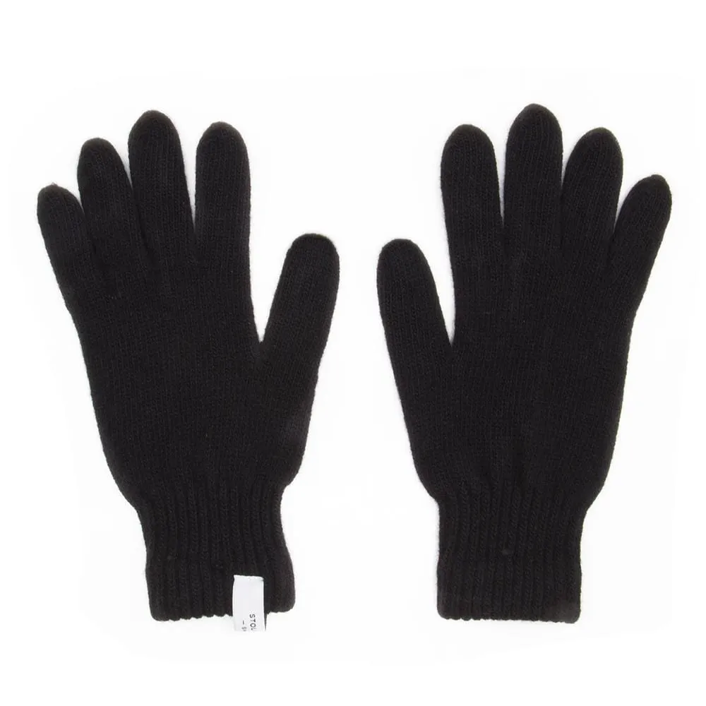 Folsom Black Wool Gloves