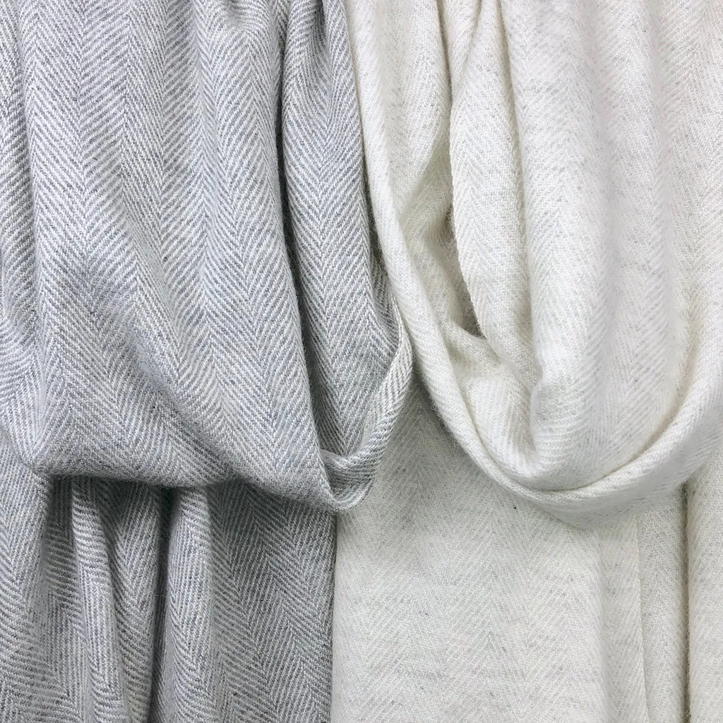 Gray Herringbone Cashmere Scarf by SLATE   SALT