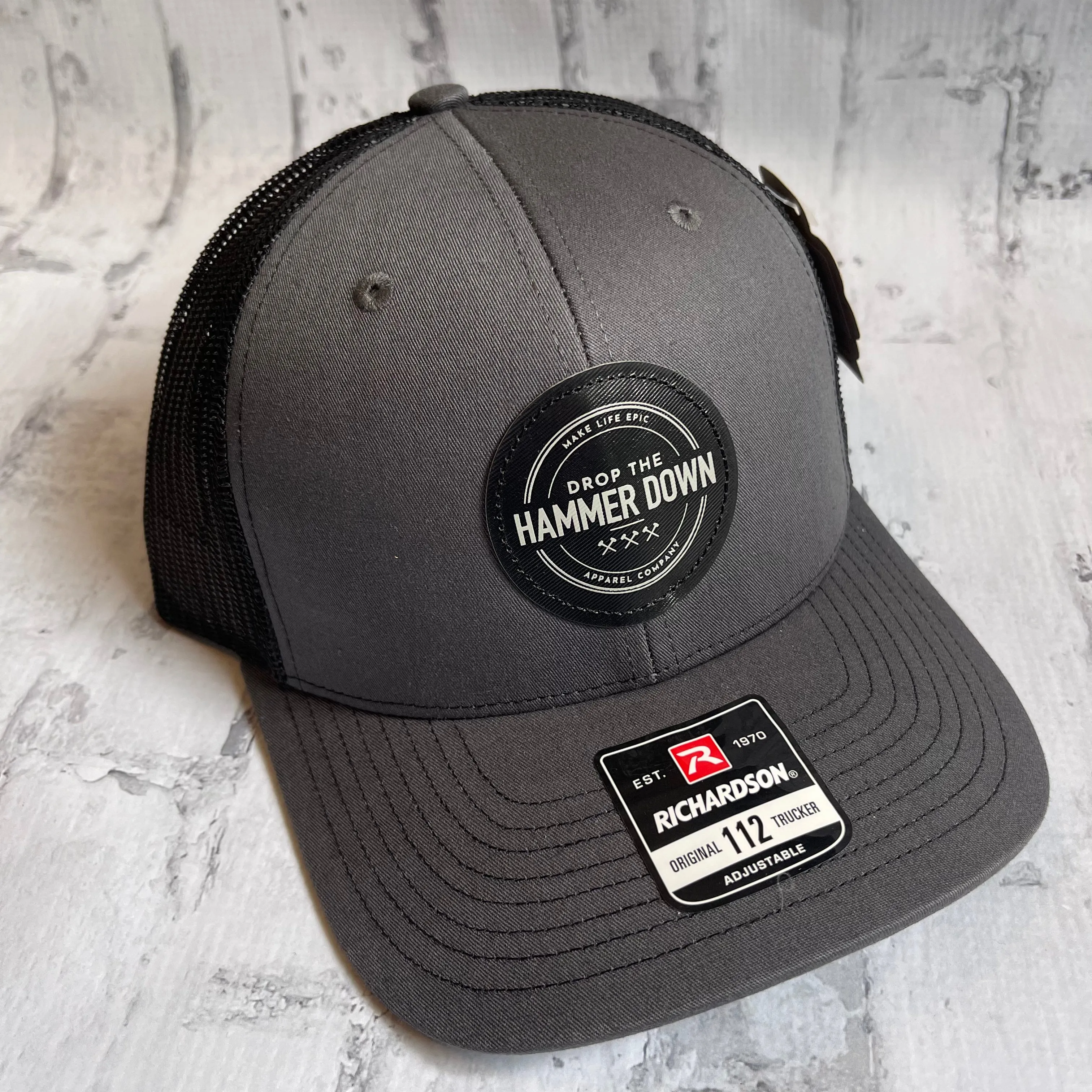 Hammer Down "DTH Badge" Hat - Charcoal with Vinyl Patch