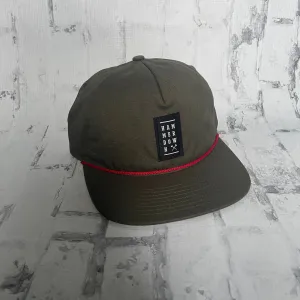 Hammer Down "HD Stack Patch" Hat - Moss Green with Red Rope