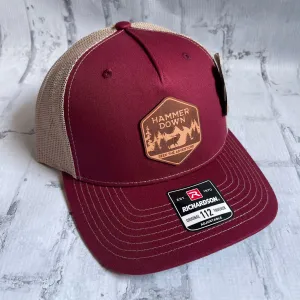 Hammer Down "HD STA" Hat - Cardinal with Leather Patch