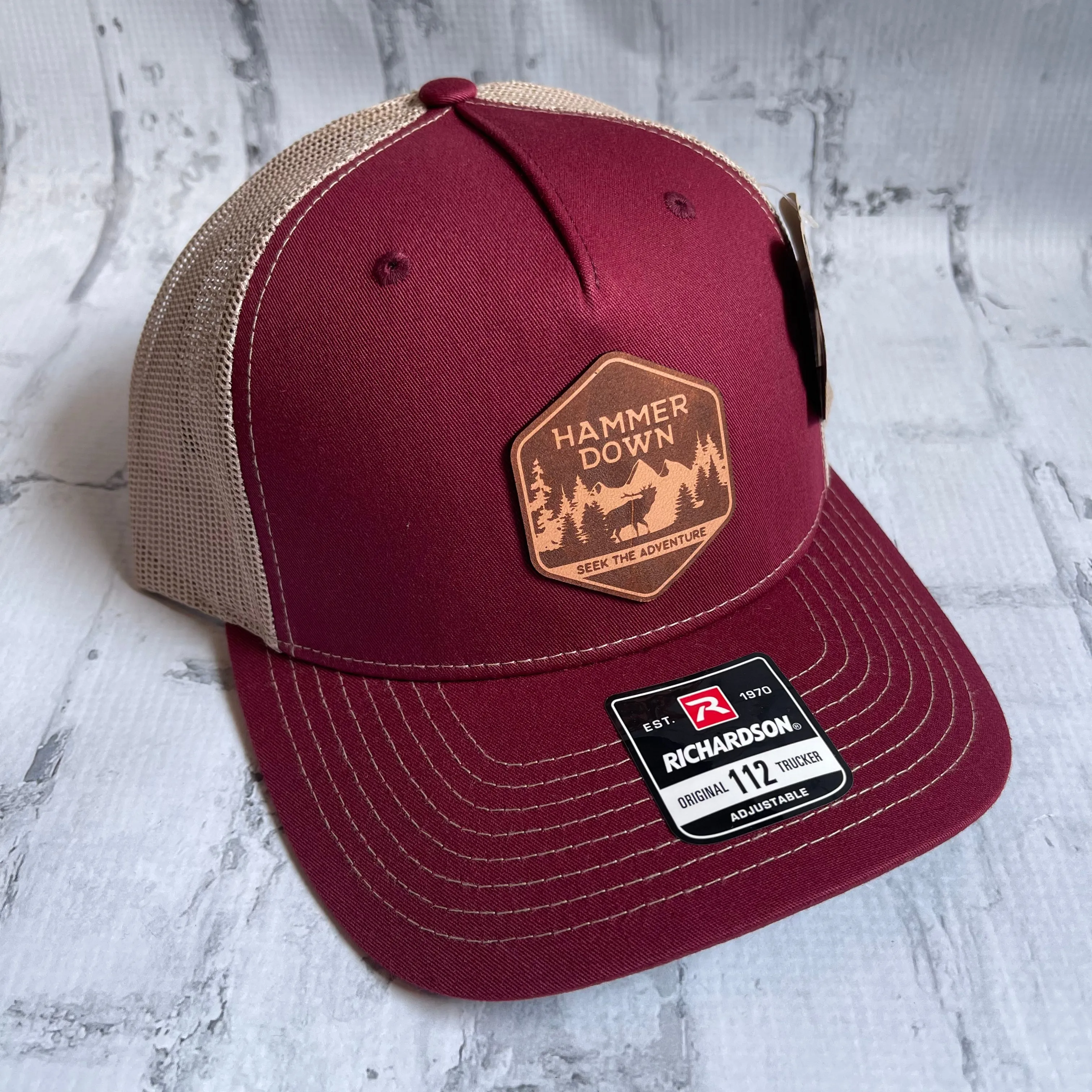 Hammer Down "HD STA" Hat - Cardinal with Leather Patch