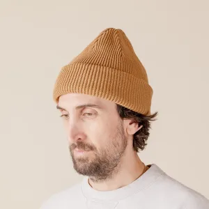 Homespun Knitwear - Mustard Cotton Waffle Thermal Beanie