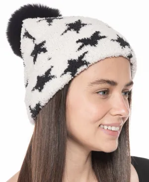 Jenni Fuzzy Jacquard Pom Pom Beanie