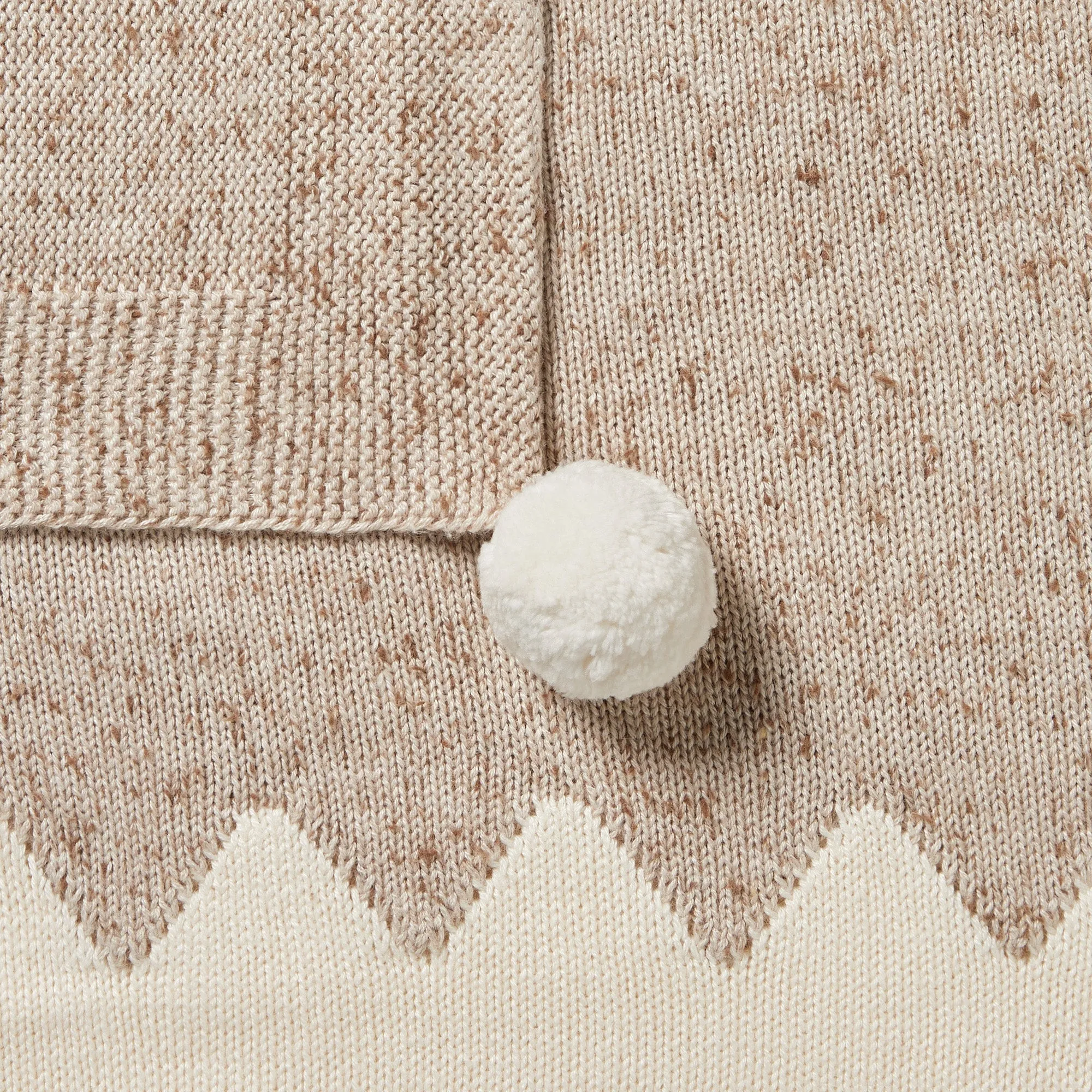 Knitted Jacquard Blanket | Almond Fleck