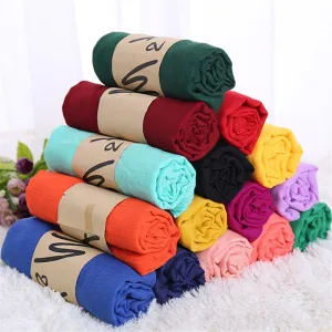 Luxury Brand Women Scarf Cotton Candy Color Hijab Scarf Pashmina Shawls And Wraps Head Scarves Neck Bandana Men Black Scarves