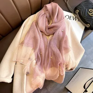 Luxury Shiny Diamond Scarf Silk Women Hijab Soft Wool Shawls and Wraps Large Thin Scarves Foulard Female Bufanda 2021 New