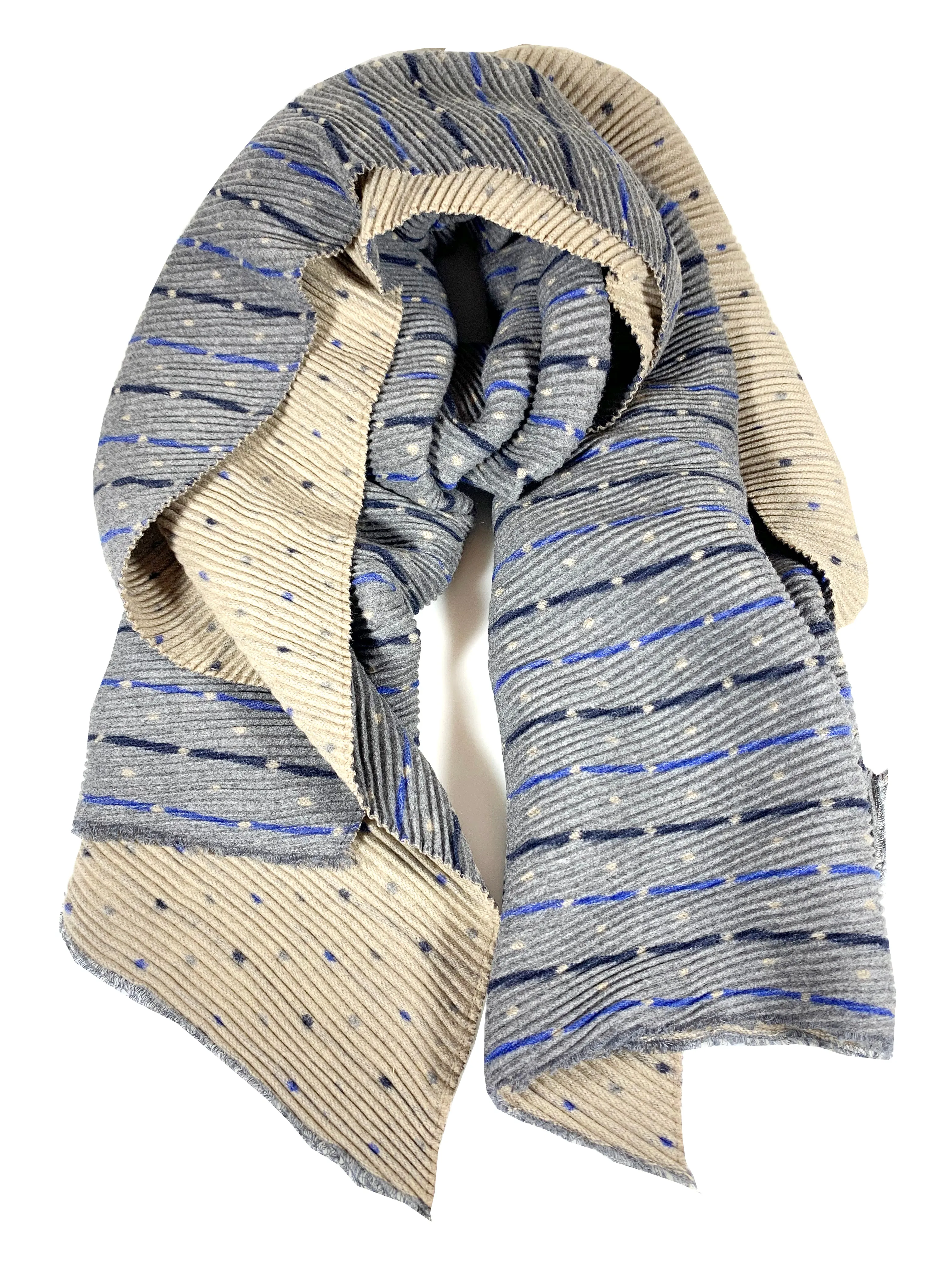 Reversible Acrylic Pleaded Scarves