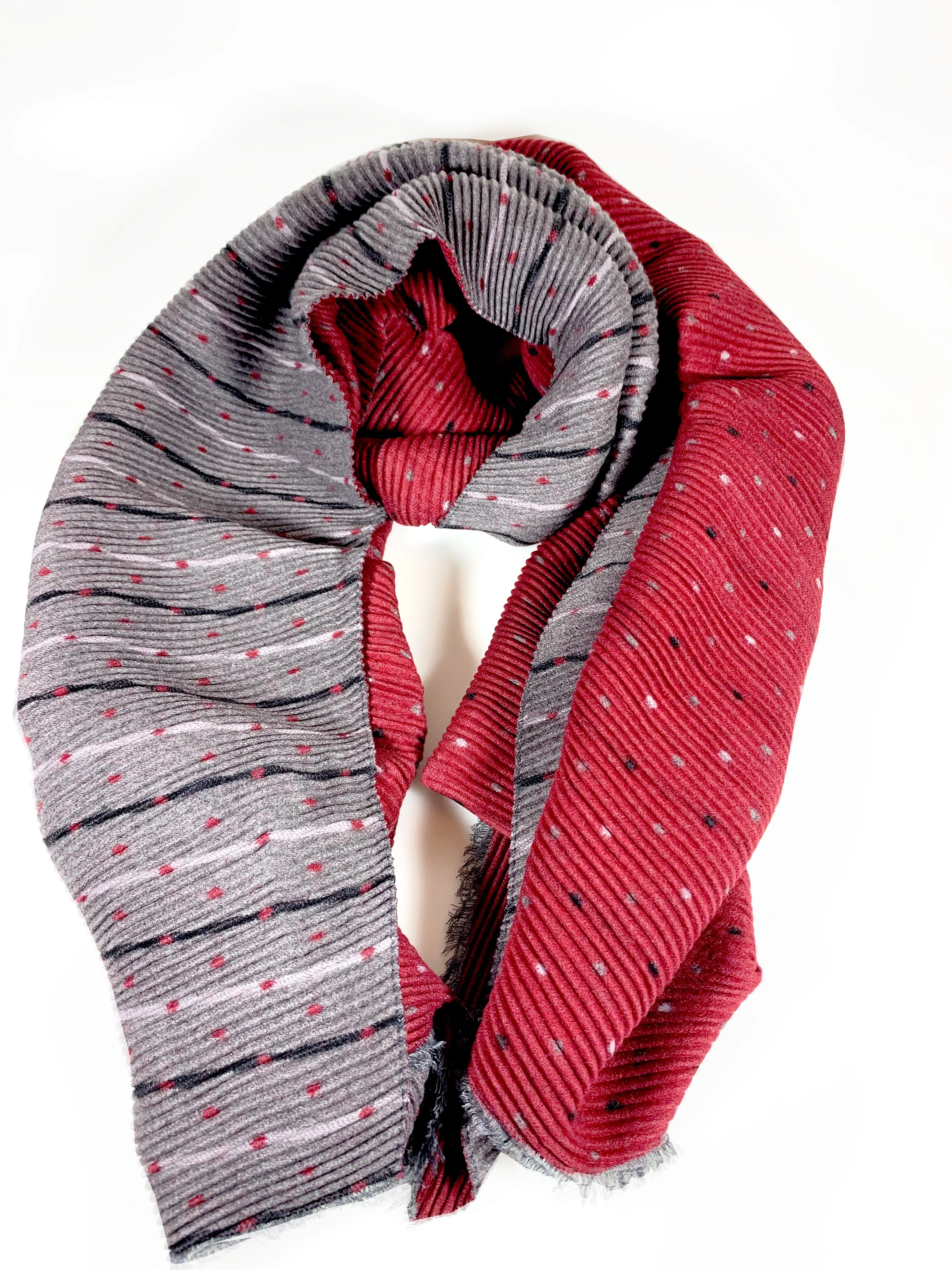 Reversible Acrylic Pleaded Scarves