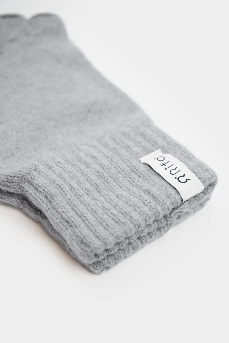 Sam Fingerless Wool Gloves Grey