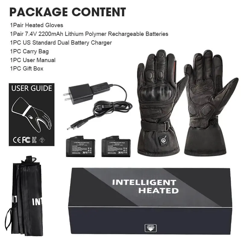 Savior Heated Sheepskin Motorcycle Gloves