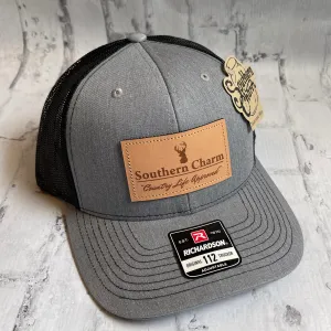 Southern Charm "Deer CLA" Hat - Gray with Leather Patch