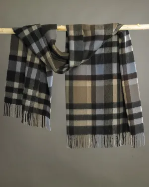 Toffee Bold Check Cashmere Stole