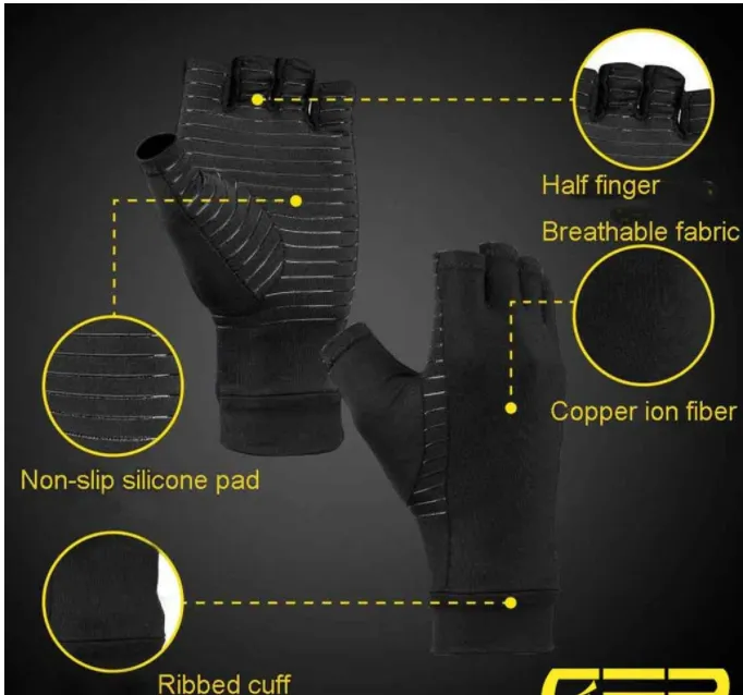 Unisex  Windproof Arthritis Carpal Tunnel Joint Pain Copper Infused Compression Gloves