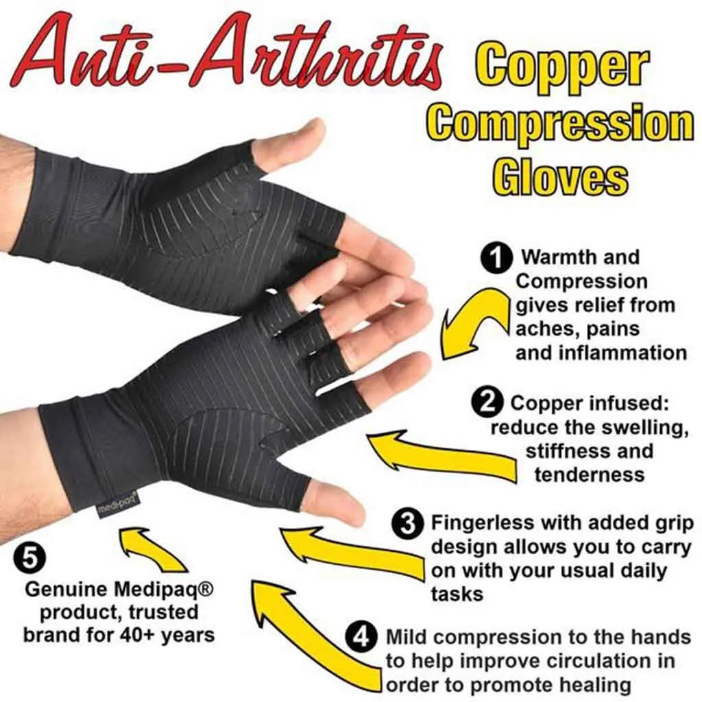 Unisex  Windproof Arthritis Carpal Tunnel Joint Pain Copper Infused Compression Gloves