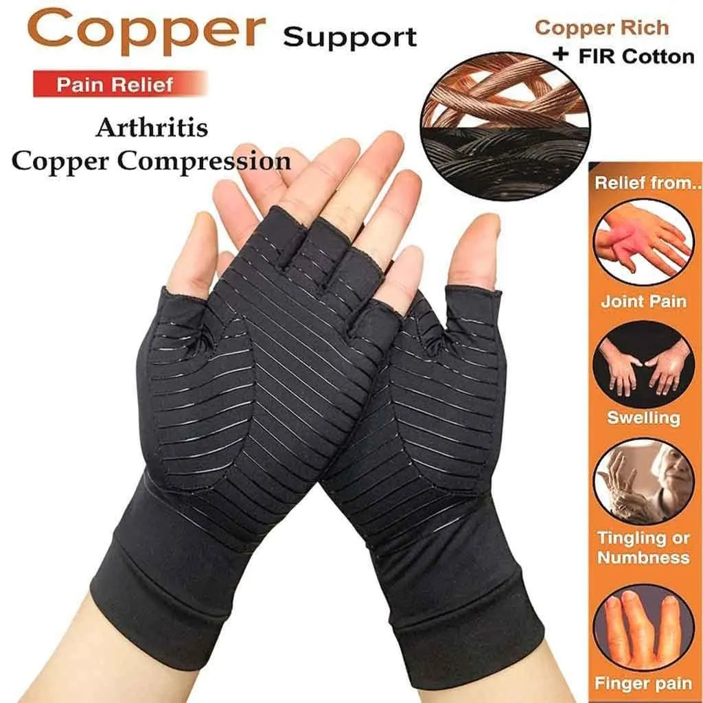 Unisex  Windproof Arthritis Carpal Tunnel Joint Pain Copper Infused Compression Gloves