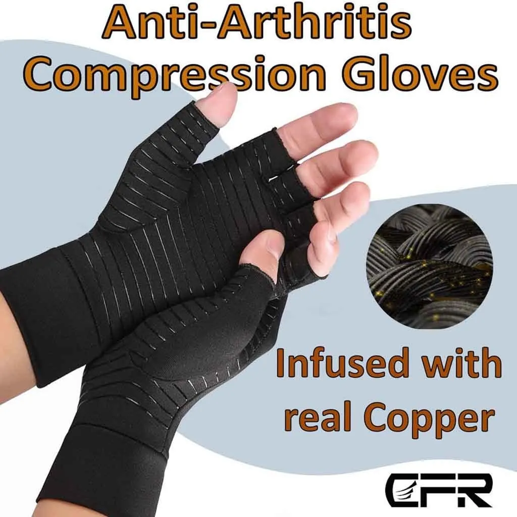 Unisex  Windproof Arthritis Carpal Tunnel Joint Pain Copper Infused Compression Gloves