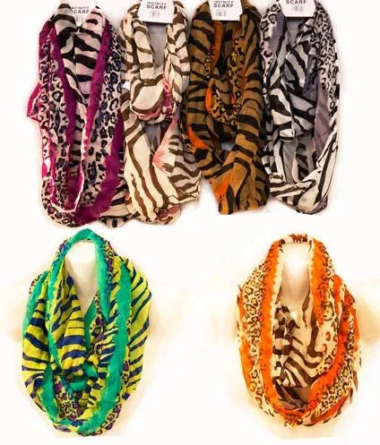 women's animal print infinity scarves Case of 60