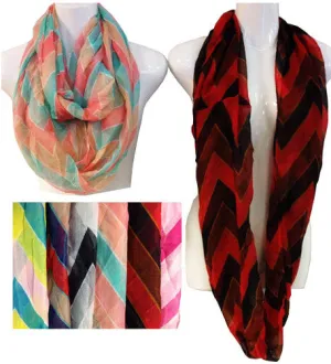 women's lightweight tri-color infinity scarves Case of 24